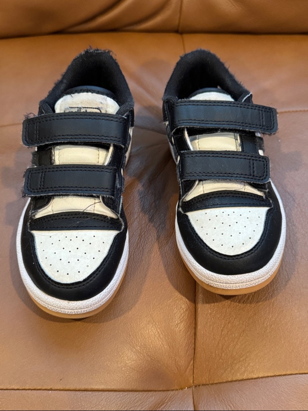 adidas Kids Black and White Velcro Sneakers